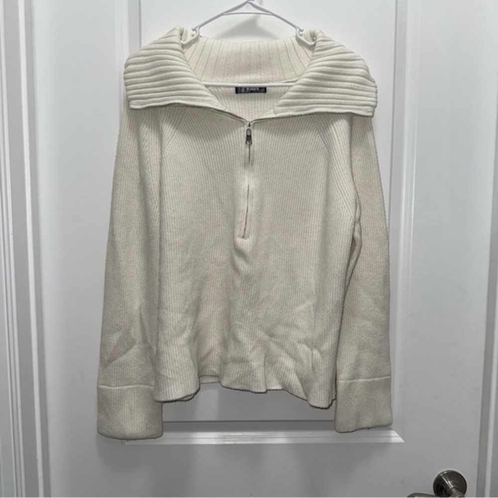 Amazon BTFBM Women's White Quarterzip Sweater
